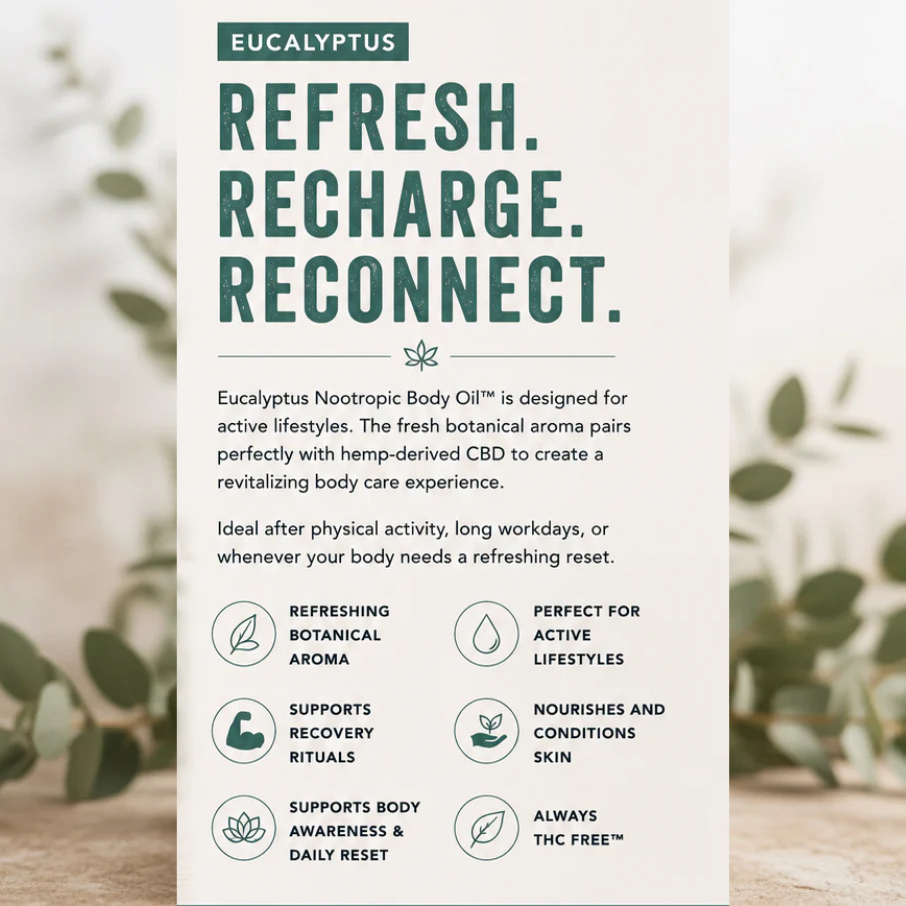 Nootropic Body Oil ™ Eucalyptus Scent