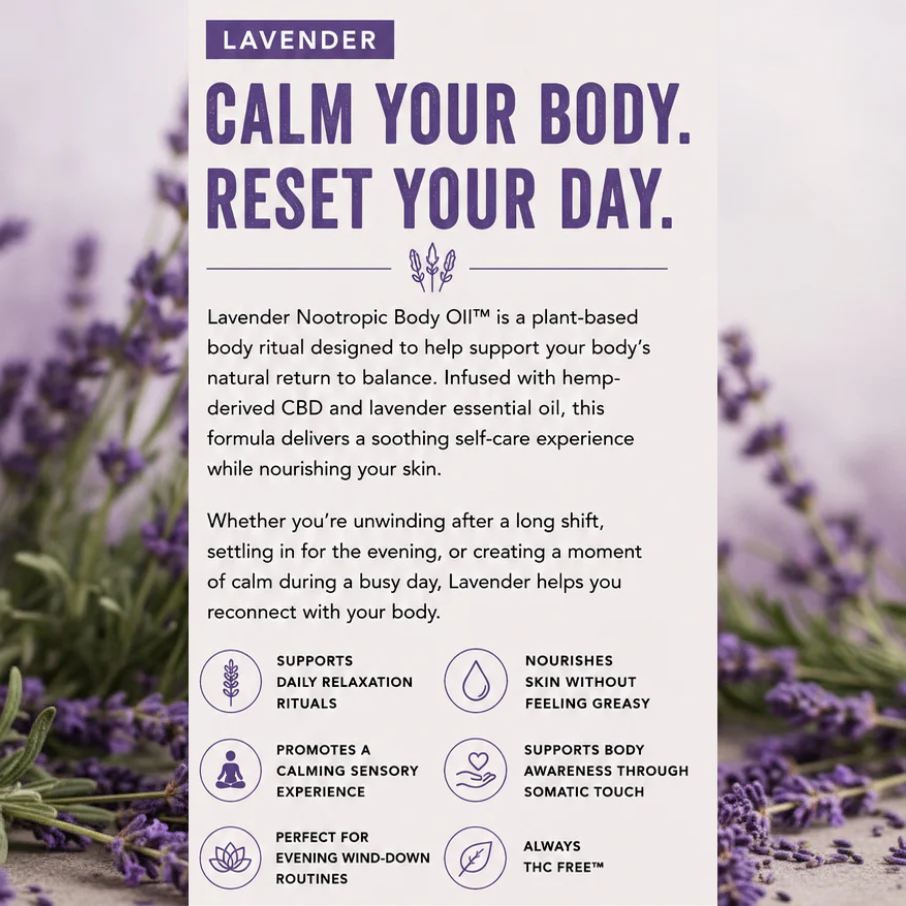 Nootropic Body Oil ™ Lavender Scent